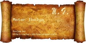 Meter Ibolya névjegykártya